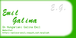 emil galina business card